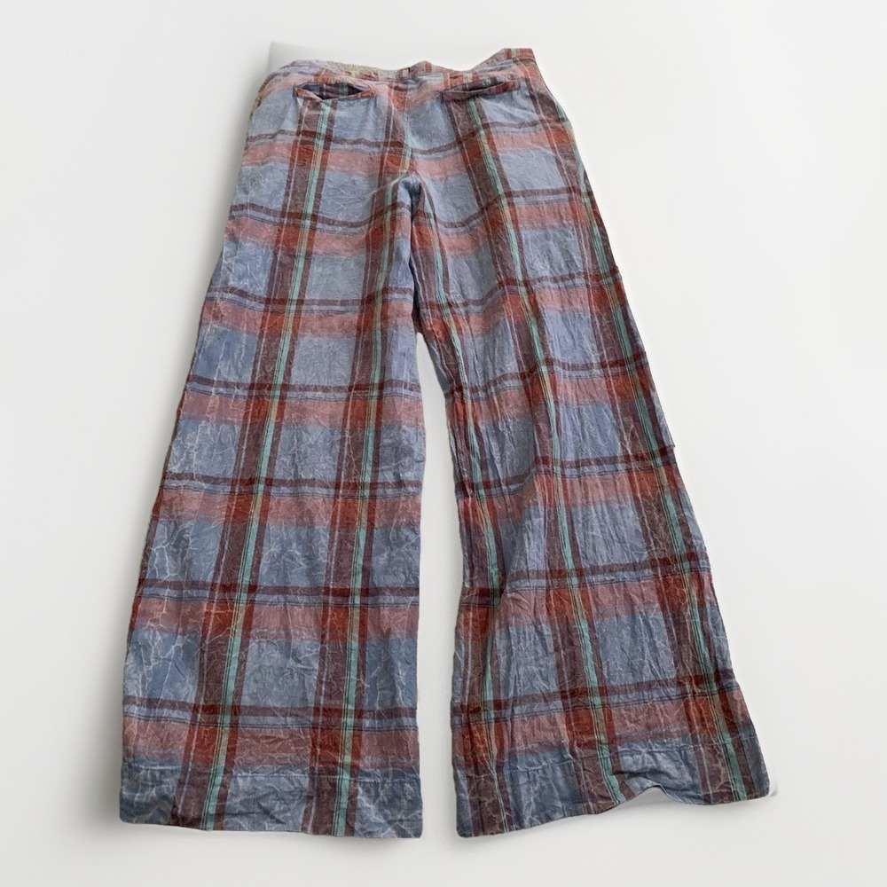 Anthropologie Plaid Pants Wide Leg 8 - Picture 5 of 9